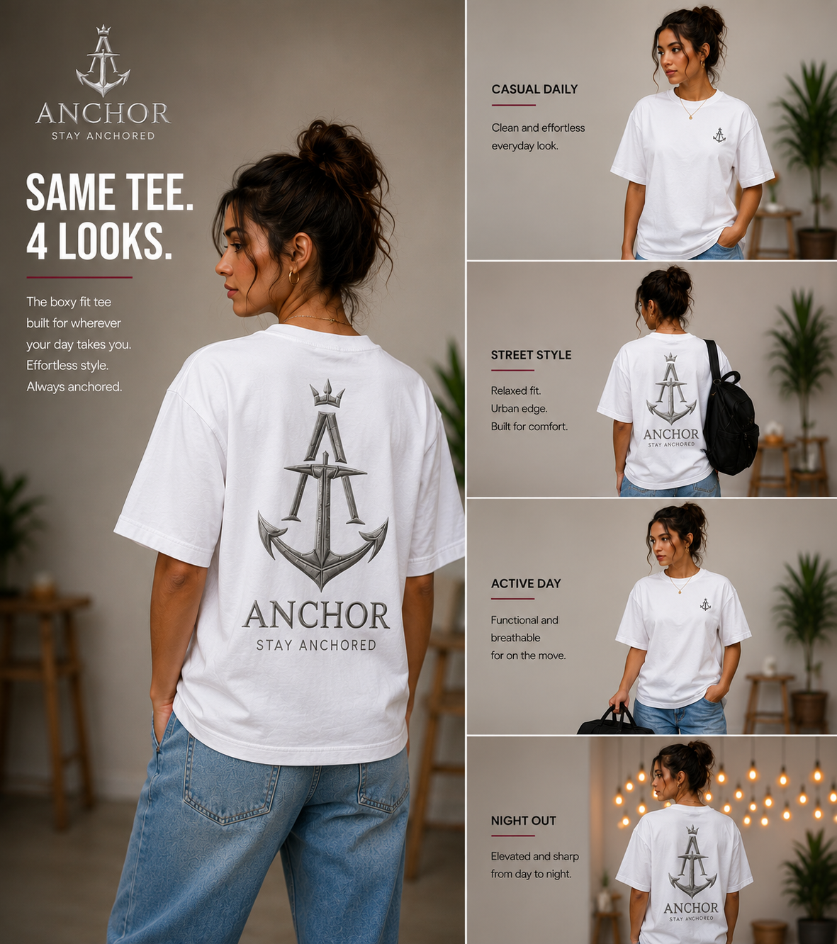 Anchor Signature Boxy T-Shirt – White | Premium Heavyweight Cotton