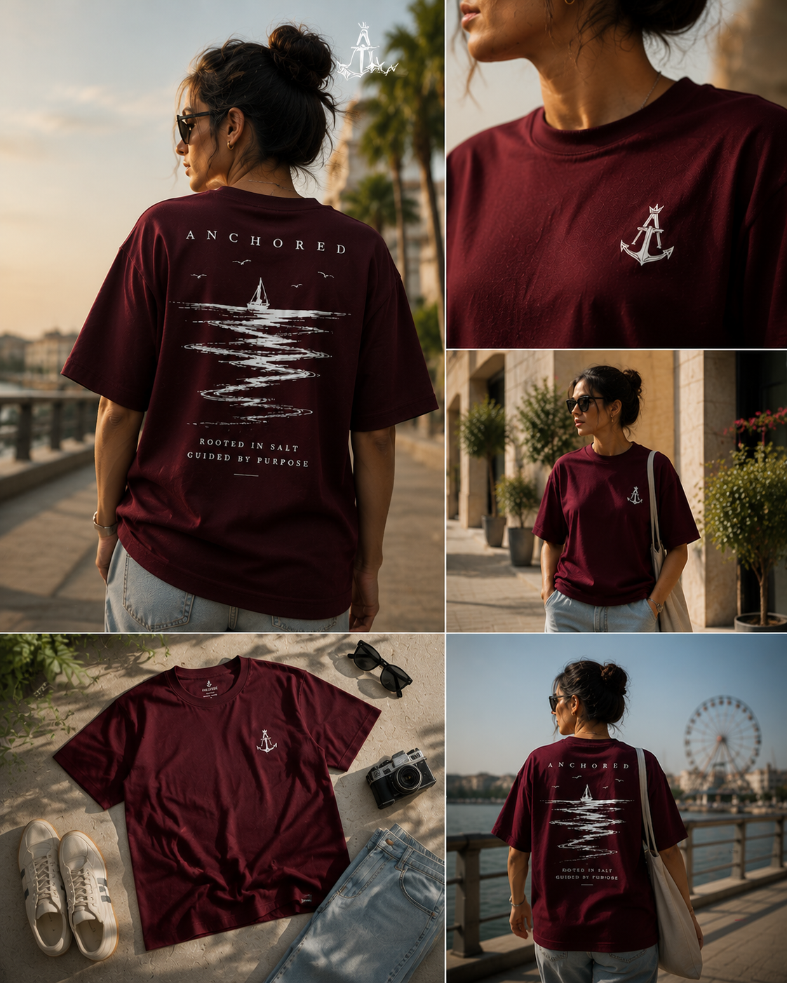 Anchor Women's Anchored Ship Box Fit T-Shirt – Burgundy