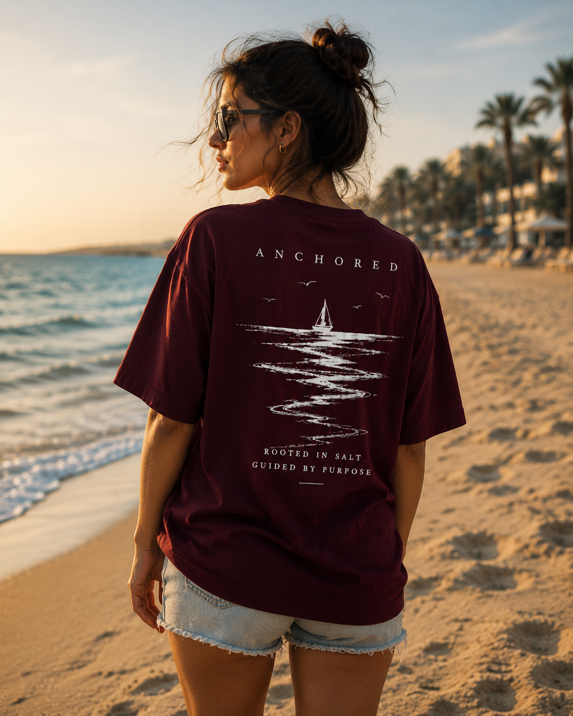 Anchor Women's Anchored Ship Box Fit T-Shirt – Burgundy