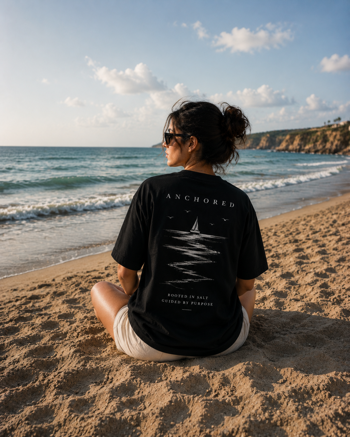 Anchor Anchored Box Fit T-Shirt – Black | Premium Heavyweight Cotton