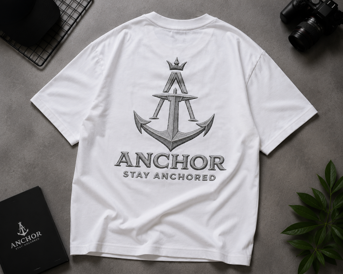 Anchor Signature Boxy T-Shirt – White | Premium Heavyweight Cotton