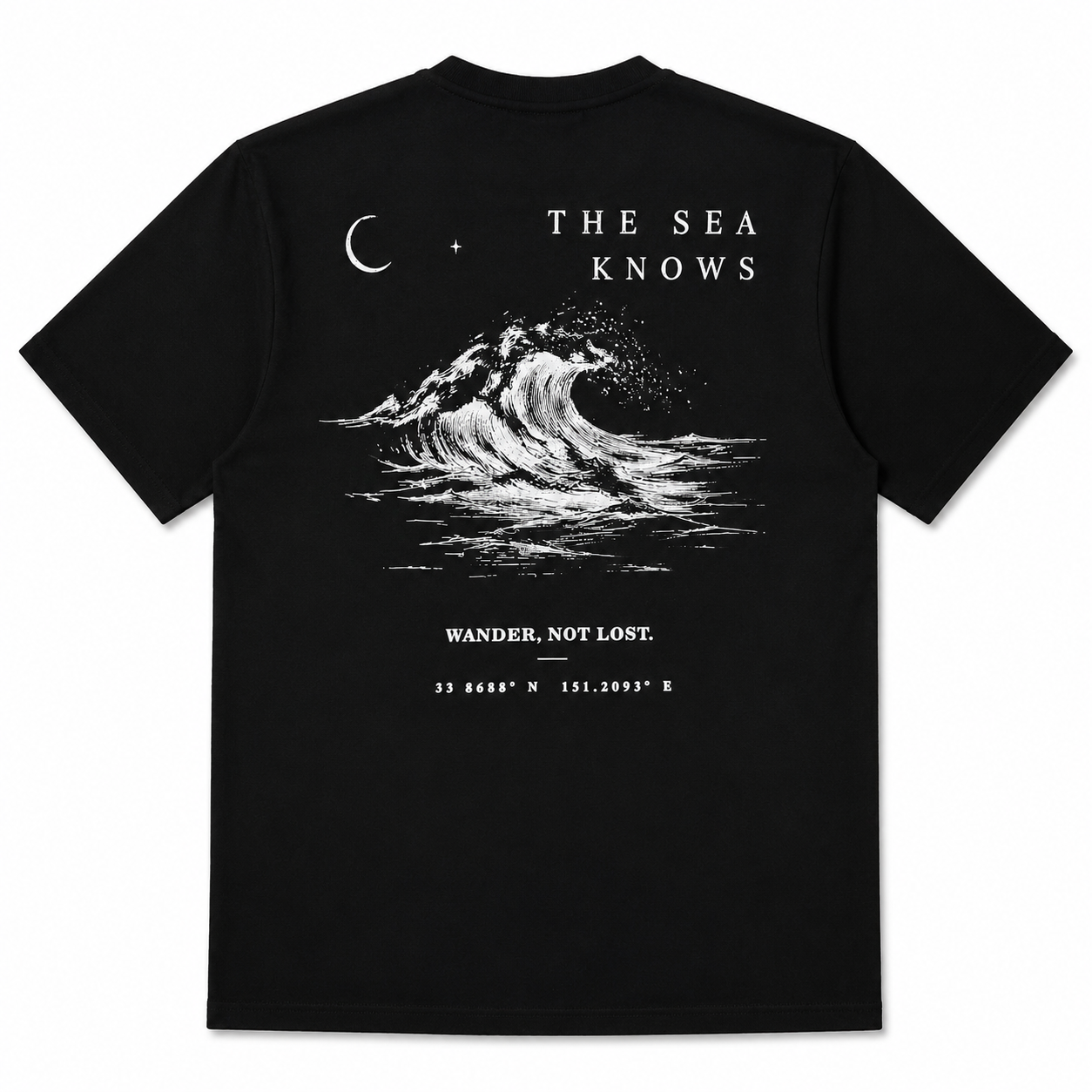 The Sea Knows Oversized Black T-Shirt | Premium Cotton Graphic Tee