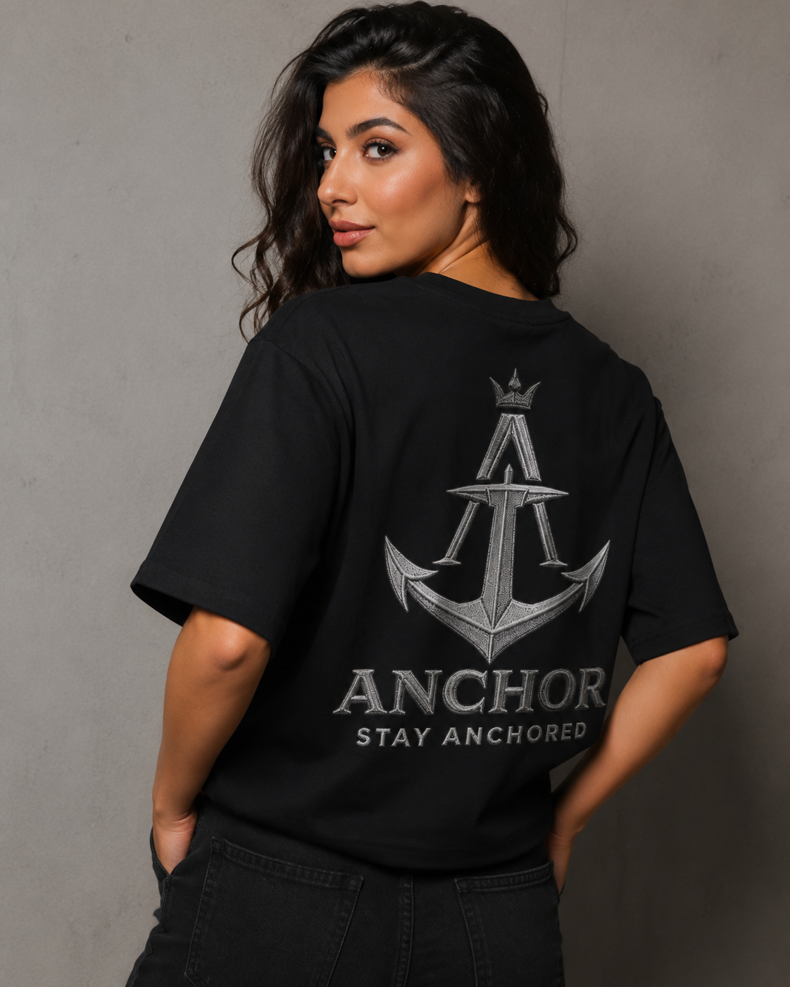 Anchor Black Box Fit T-Shirt – Signature Back Graphic Edition