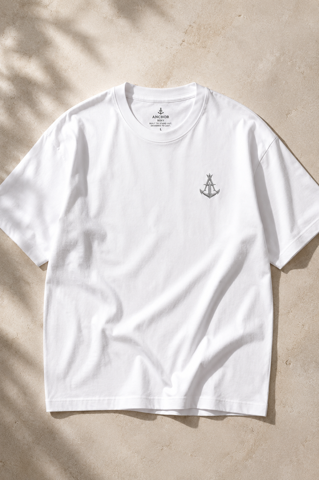 Anchor Signature Boxy T-Shirt – White | Premium Heavyweight Cotton