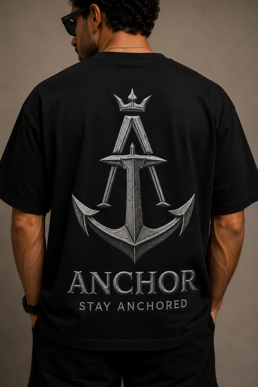Anchor First Drop: Signature Box Fit Tee – Black