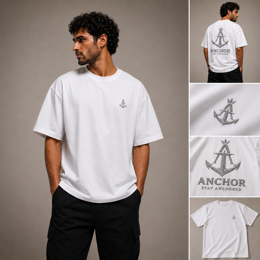 Anchor Signature Oversized T-Shirt – White