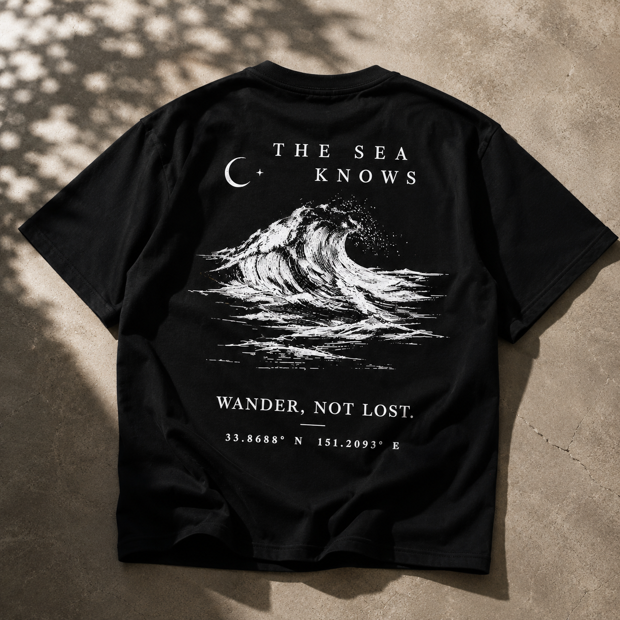 The Sea Knows — Premium Boxy Fit T-Shirt | Black
