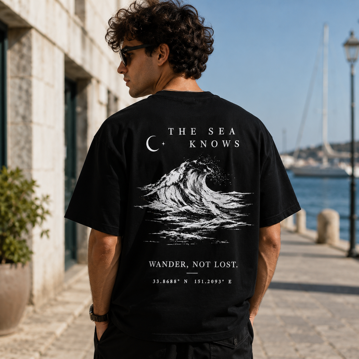 The Sea Knows — Premium Boxy Fit T-Shirt | Black