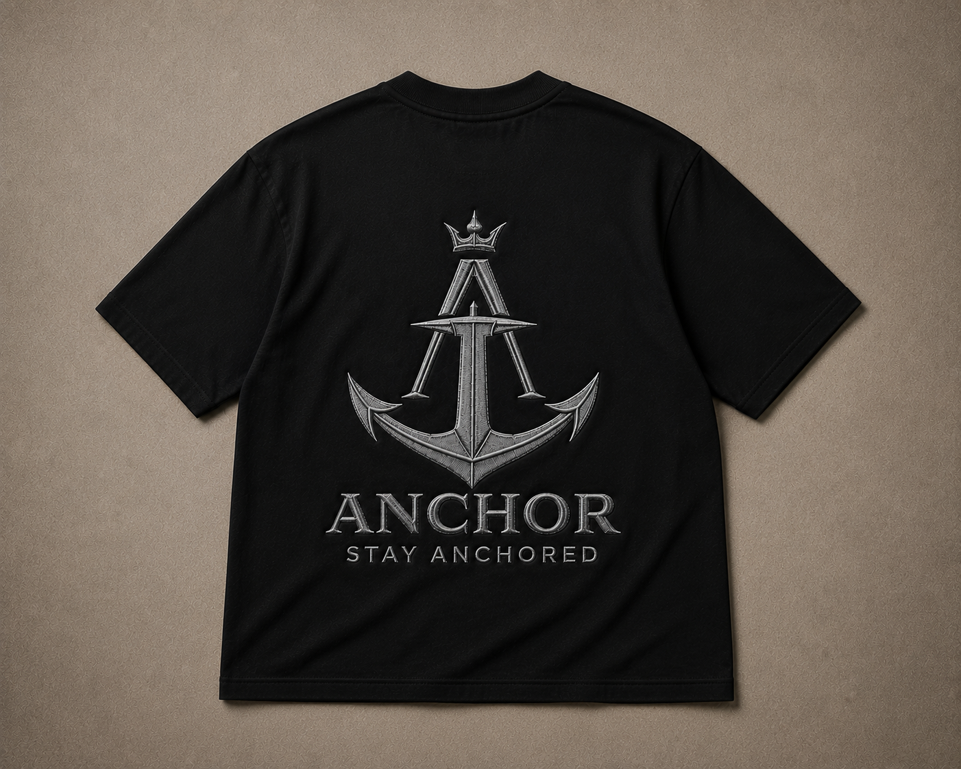 Anchor First Drop: Signature Box Fit Tee – Black