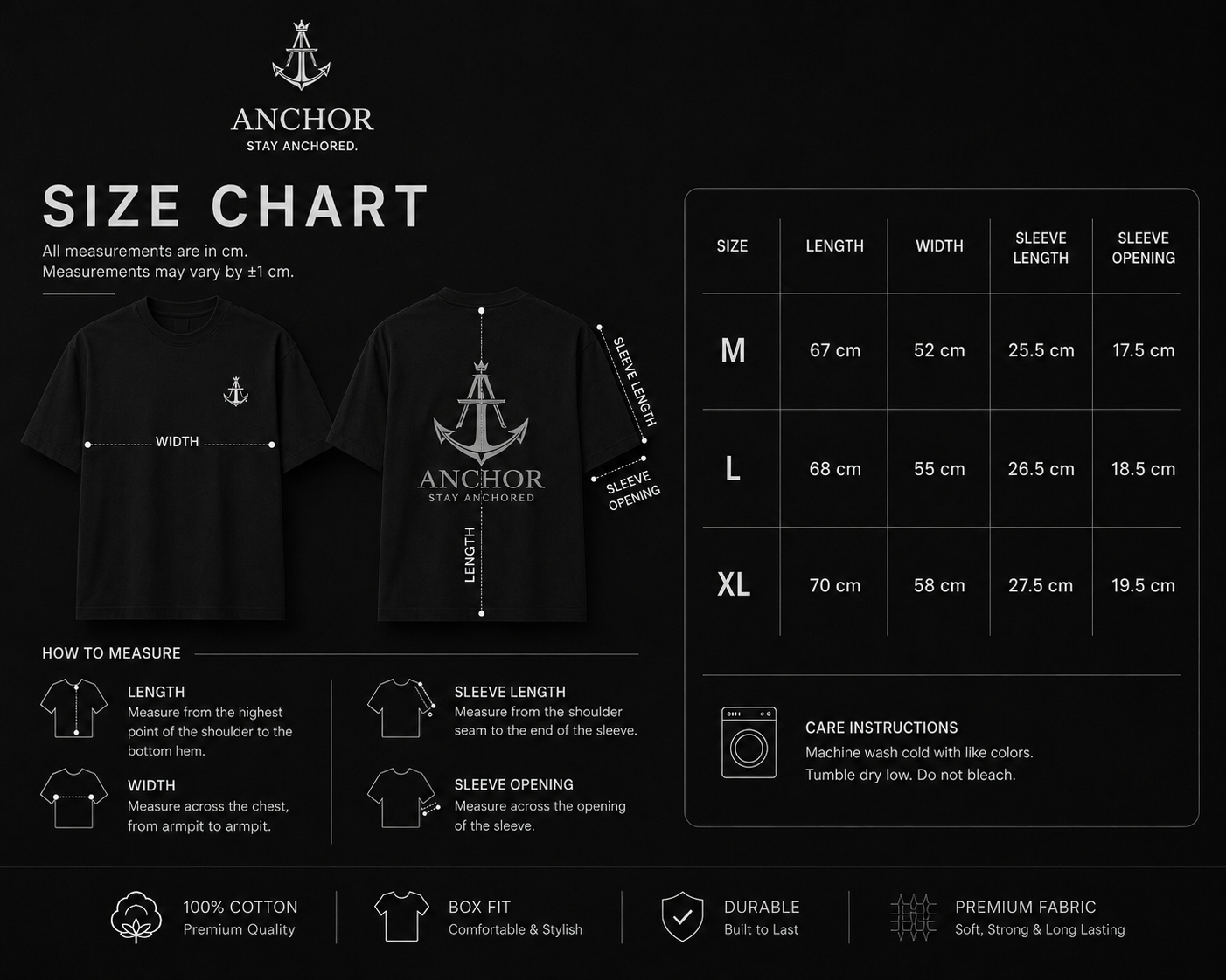 Anchor Black Box Fit T-Shirt – Signature Back Graphic Edition