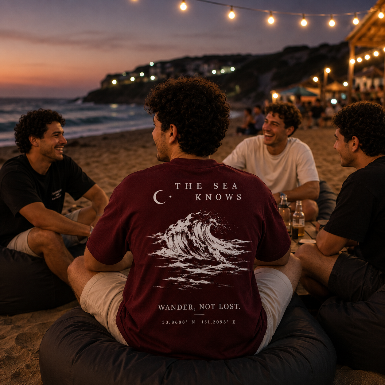 Anchor "The Sea Knows" Boxy Fit T-Shirt – Premium Heavy Cotton | Burgundy