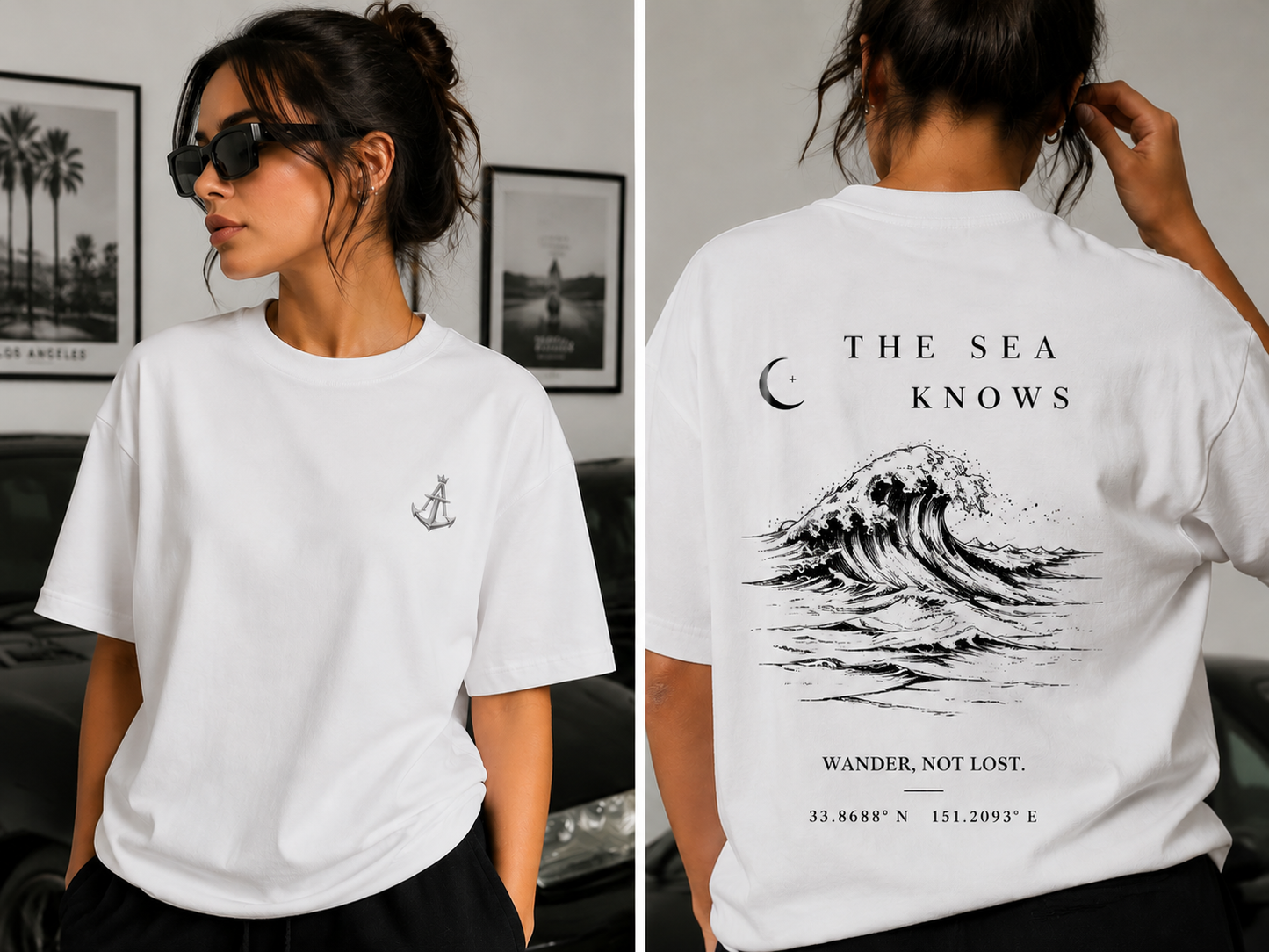 Anchor "The Sea Knows" Boxy Fit T-Shirt – White | Premium Heavyweight Cotton |