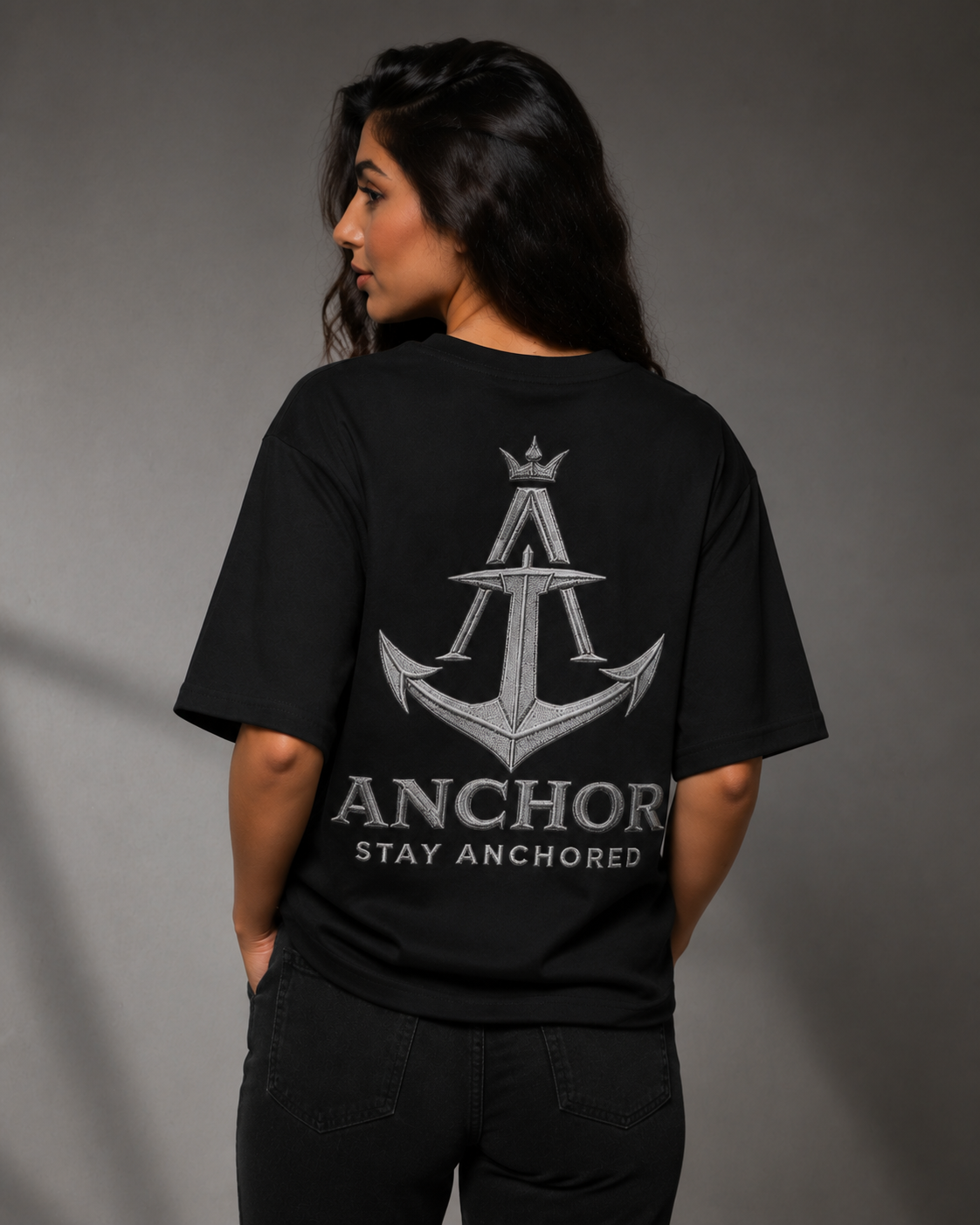 Anchor Black Box Fit T-Shirt – Signature Back Graphic Edition