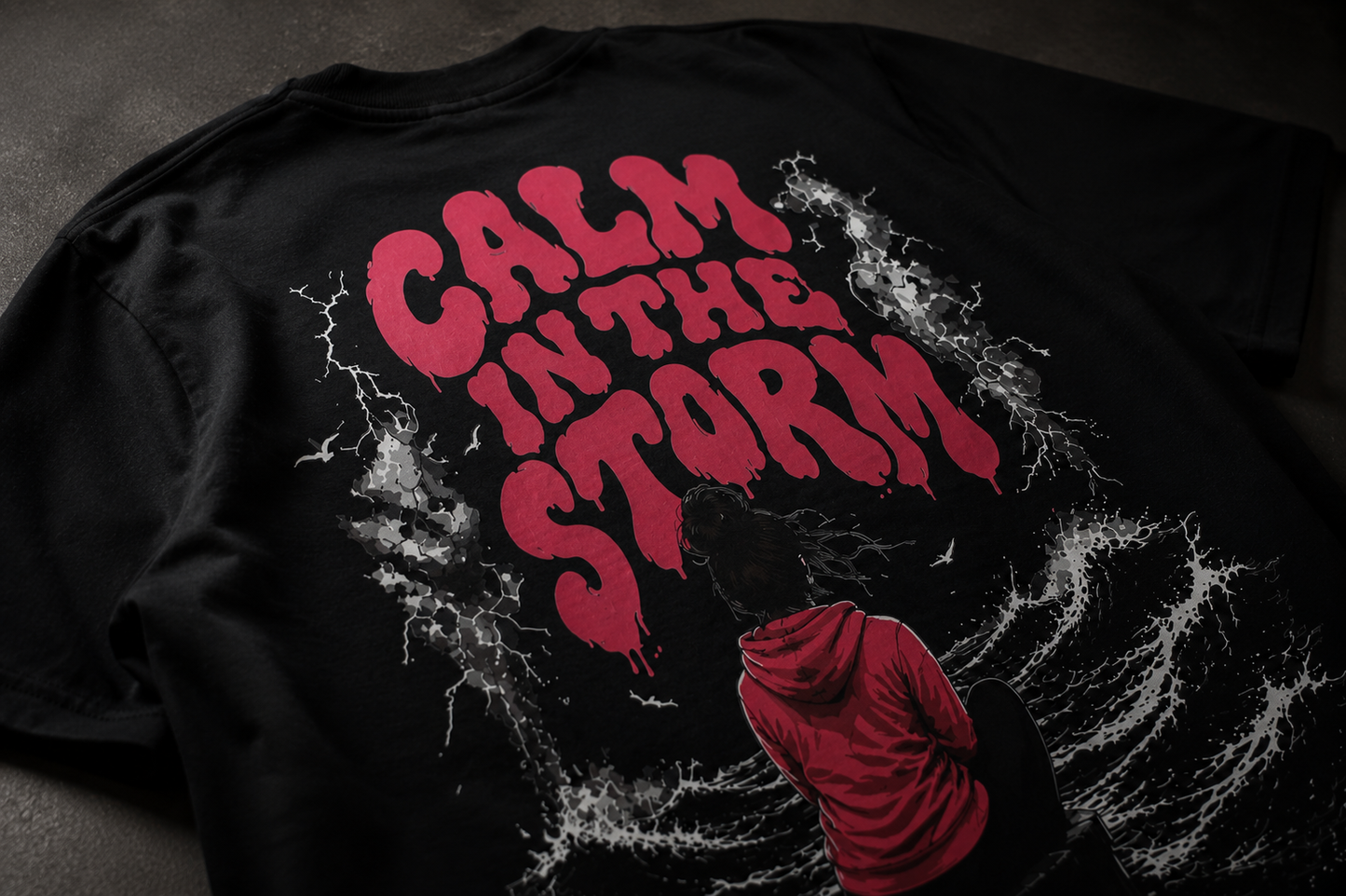 Anchor™ Calm in the Storm Box Fit Graphic T-Shirt for Women – Black