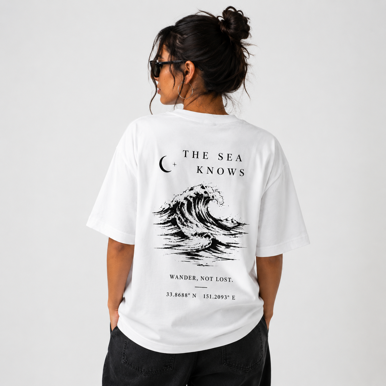 Anchor "The Sea Knows" Boxy Fit T-Shirt – White | Premium Heavyweight Cotton |