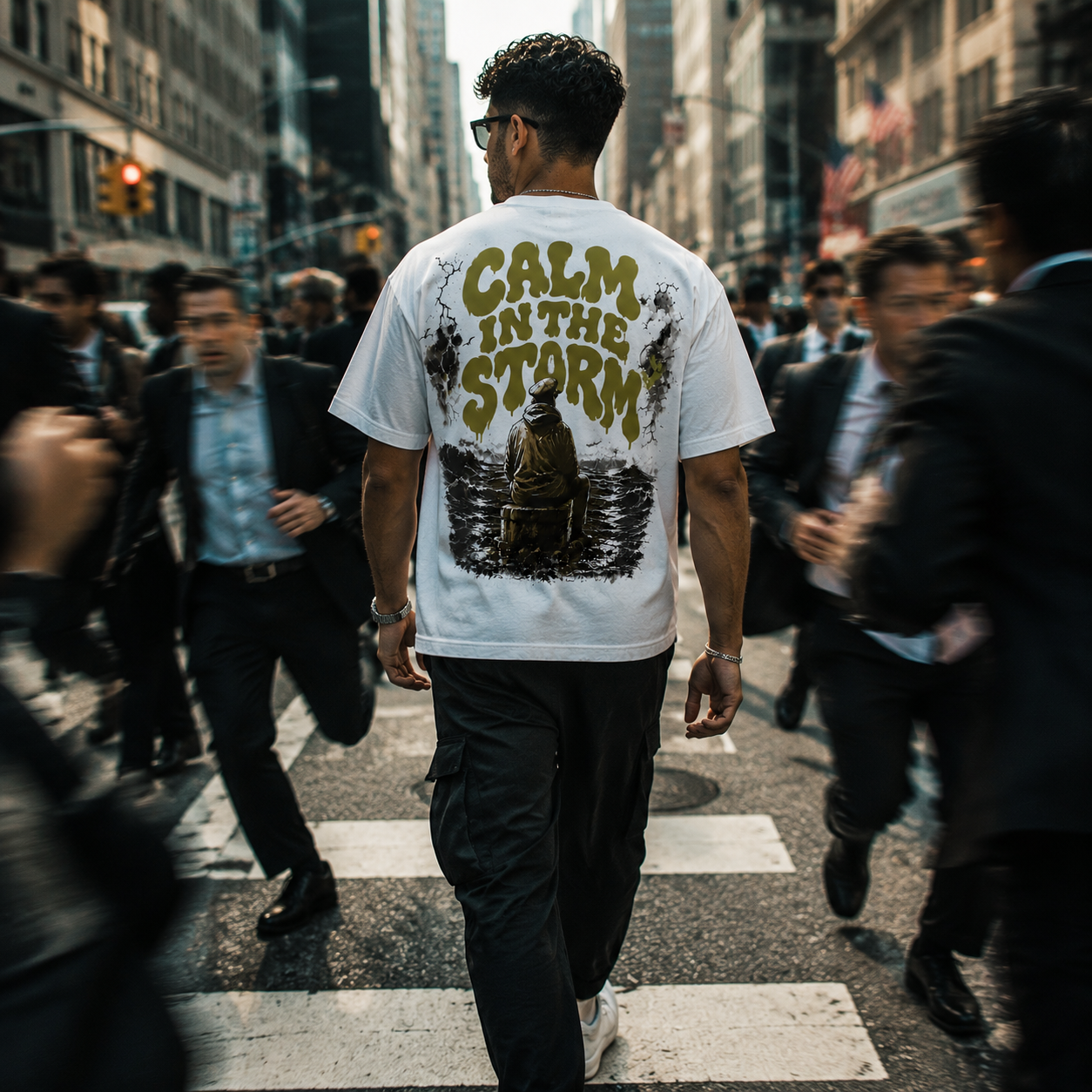 Calm In The Storm Boxy Fit T-Shirt – Premium Heavy Cotton Oversized Tee | White