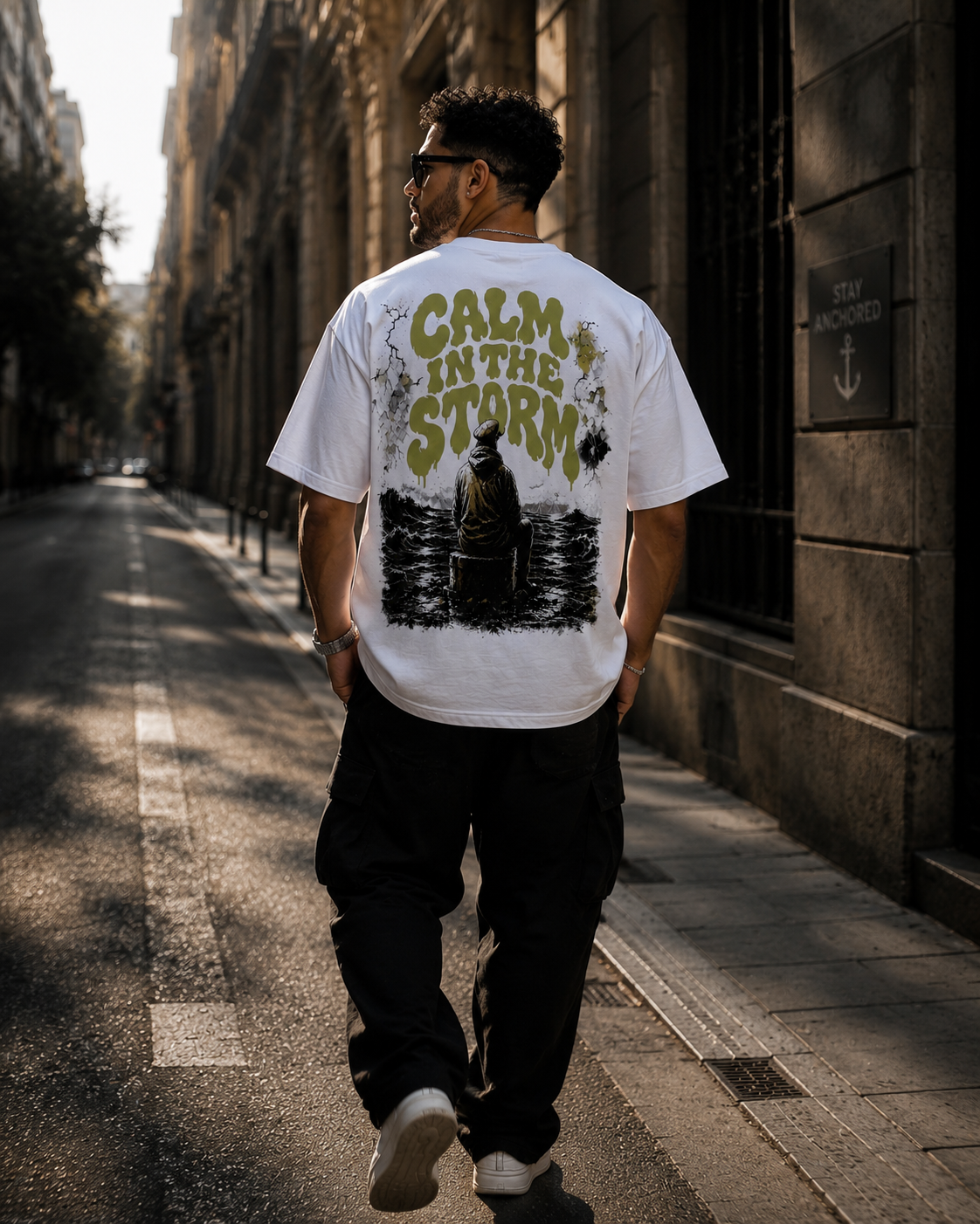 Calm In The Storm Boxy Fit T-Shirt – Premium Heavy Cotton Oversized Tee | White